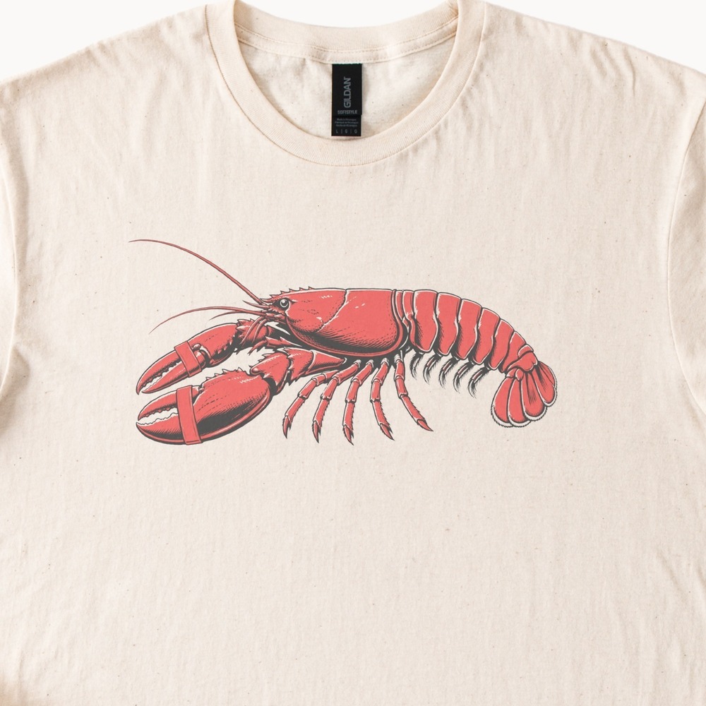 Banded Lobster Raising Its Claws Natural Tee